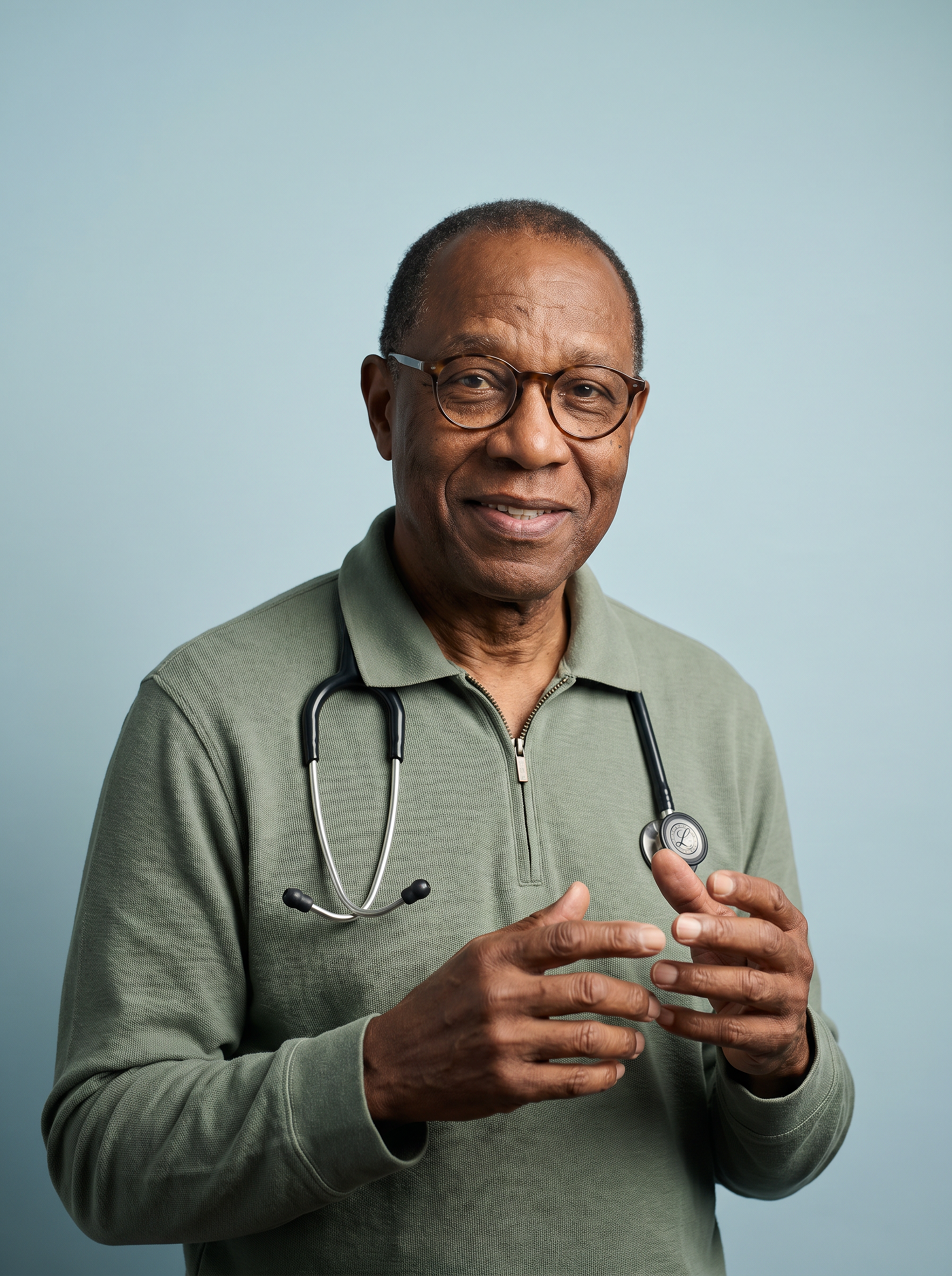 A man in conversation with his clinician